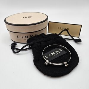 Links of London Child's Heart Sterling Silver Adjustable Bangle Bracelet Box